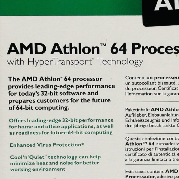 AMD Athlon 64 Processor 3800+ Socket AM2 OPN: ADA3800CNBOX New Sealed - Picture 9 of 12